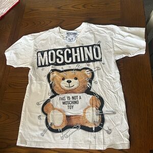Moschino Cream Teddy Bear Safety Pin T-Shirt